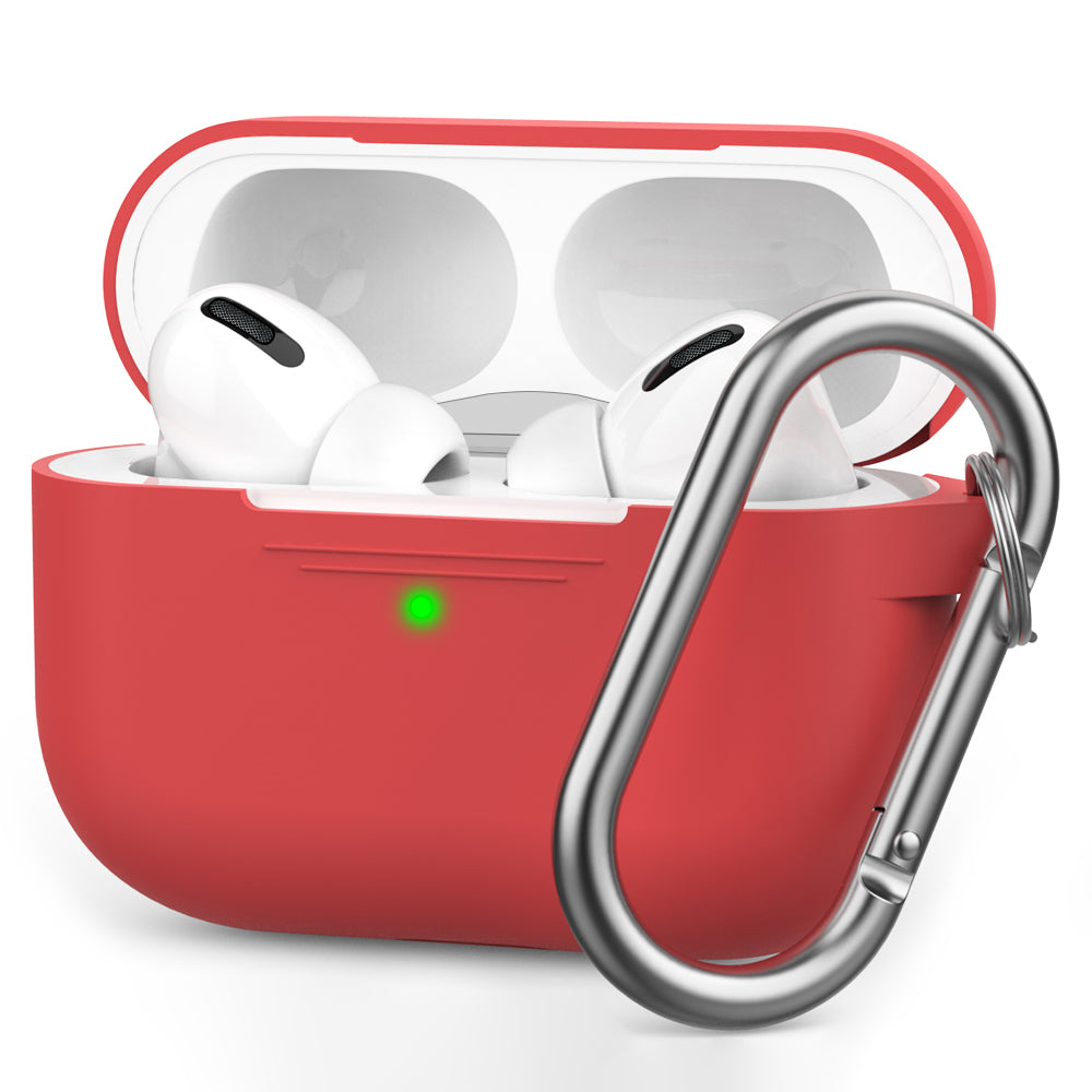 AHASTYLE PT-P1 Earphone Silicone Case for Apple AirPods Pro Earbud Charging Box Full Protection Cover with Carabiner AHASTYLE PT-P1 Earphone Silicone Case for Apple AirPods Pro Earbud Charging Box Full Protection Cover with Carabiner